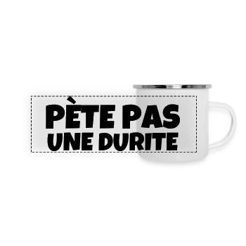 pète pas une durite, sticker voiture, conducteur - Mug panoramique émaillé - blanc - Devant