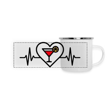 Cocktail Heart Aperitif Drink - Panoramic Camper Mug - white - Front
