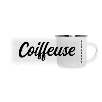 Coiffeuse Visagiste Styliste Cheveux Professionnel - Mug panoramique émaillé - blanc - Devant