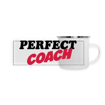 Perfect coach - Panorama Emaille-Tasse - Weiß - Vorne