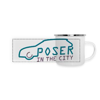 Poser in theCity - Panorama Emaille-Tasse - Weiß - Vorne