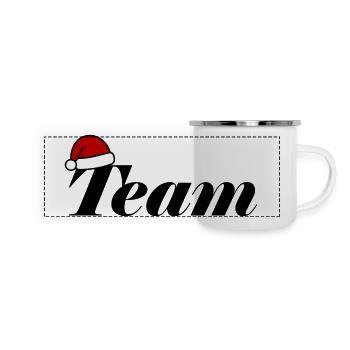 Équipe Chapeau de Noël - Mug panoramique émaillé - blanc - Devant