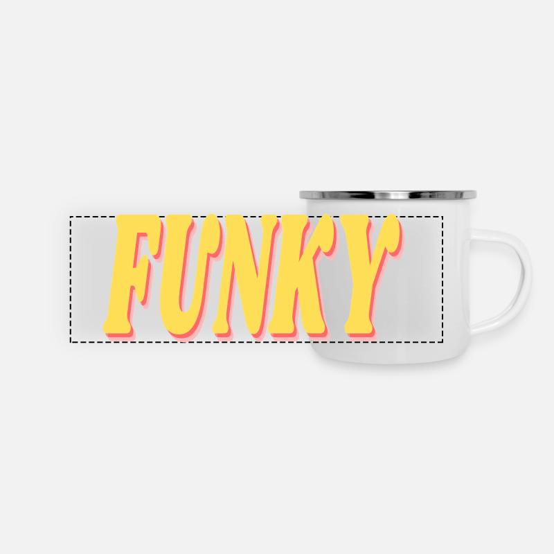 Funky - Panorama Emaille-Tasse - Weiß