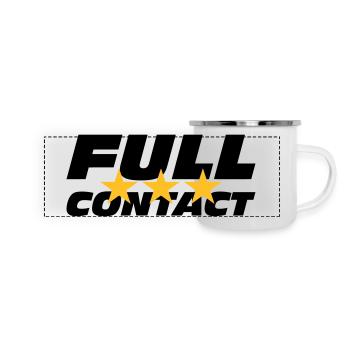 Full Contact - Panorama Emaille-Tasse - Weiß - Vorne