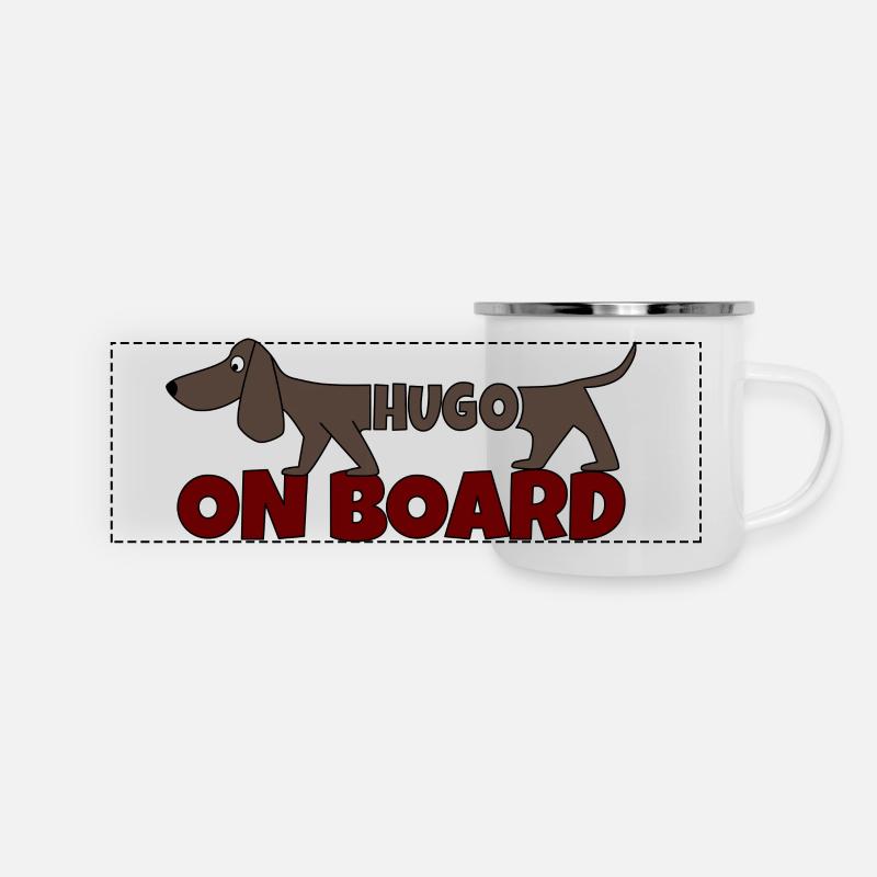 HUGO on board - Panorama Emaille-Tasse - Weiß