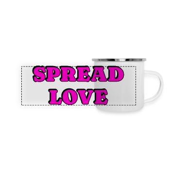 Spread Love Fette Typografie - Panorama Emaille-Tasse - Weiß - Vorne