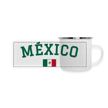 Drapeau du Drapeau du Mexique Vert - Mug panoramique émaillé - blanc - Devant