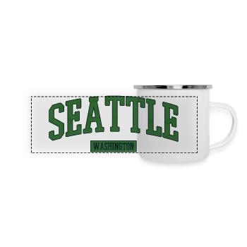 Seattle Washington USA - Panoramic Camper Mug - white - Front