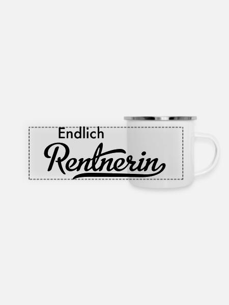RENTNERIN - Panorama Emaille-Tasse - Weiß