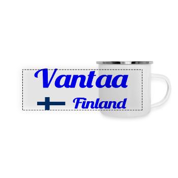 Vantaa Finnland Drucken - Panorama Emaille-Tasse - Weiß - Vorne