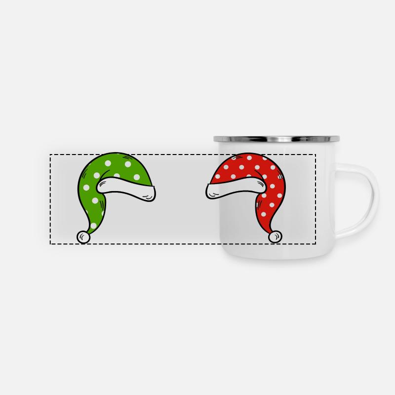Funny Christmas Santa Hat - Panoramic Camper Mug - white