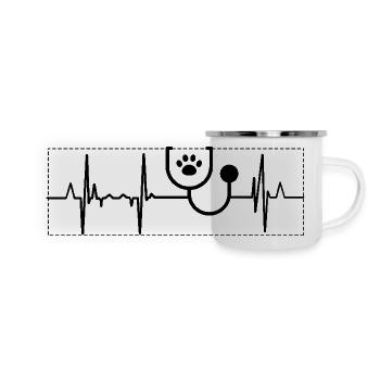 Veterinarian Student Heartbeat - Panoramic Camper Mug - white - Front