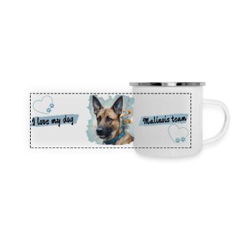 MUG malinois - Mug panoramique émaillé - blanc - Devant