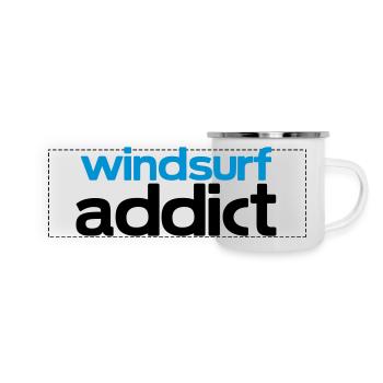 windsurf addict - Panorama Emaille-Tasse - Weiß - Vorne