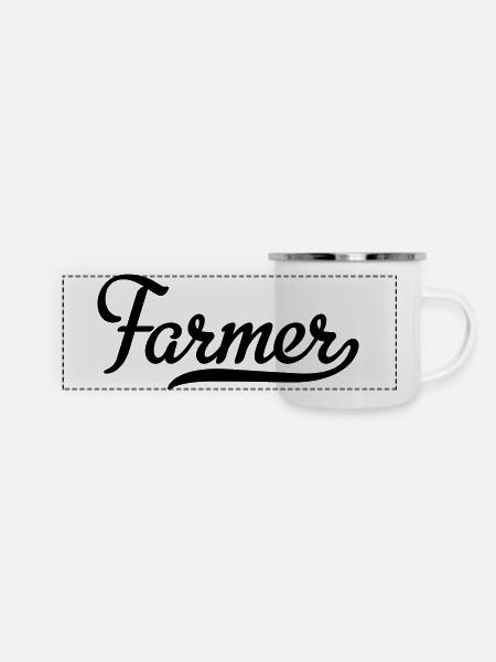 Landwirt - Panorama Emaille-Tasse - Weiß