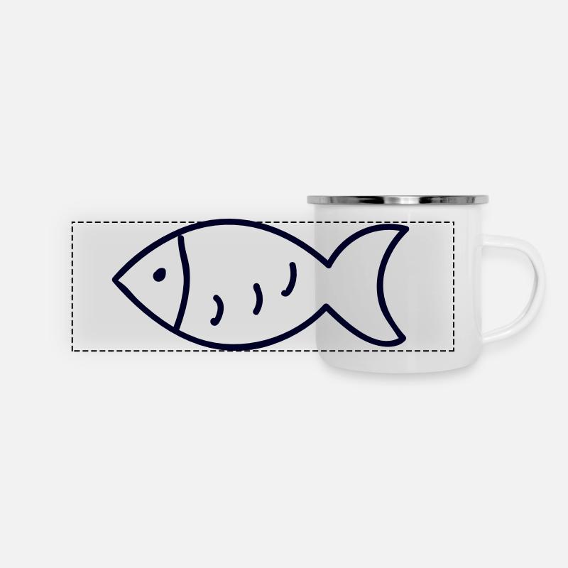 Pêcheurs Pêche Poisson - Mug panoramique émaillé - blanc
