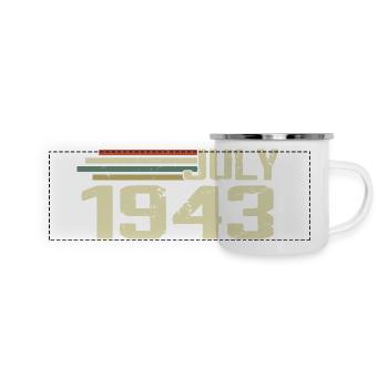 Geburtstag Juli 1943 Jahr 1943 Juli Jahrgang 1943 - Panorama Emaille-Tasse - Weiß - Vorne