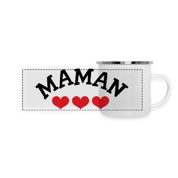 Maman / Fête des mères - Mug panoramique émaillé - blanc - Devant