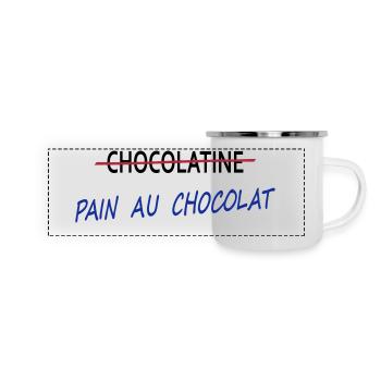 Pain au chocolat - Mug panoramique émaillé - blanc - Devant