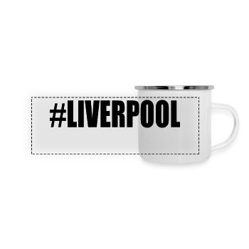 LIVERPOOL - Panorama Emaille-Tasse - Weiß - Vorne