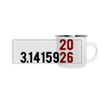 Pi Day 2026 avec le jeu des chiffres | Numéro de district 3.1415 - Mug panoramique émaillé - blanc - Devant