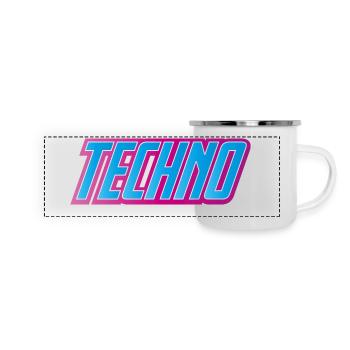 Techno Festival - Panorama Emaille-Tasse - Weiß - Vorne