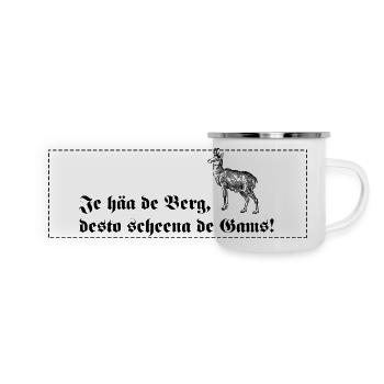 De scheena Gams - Panorama Emaille-Tasse - Weiß - Vorne