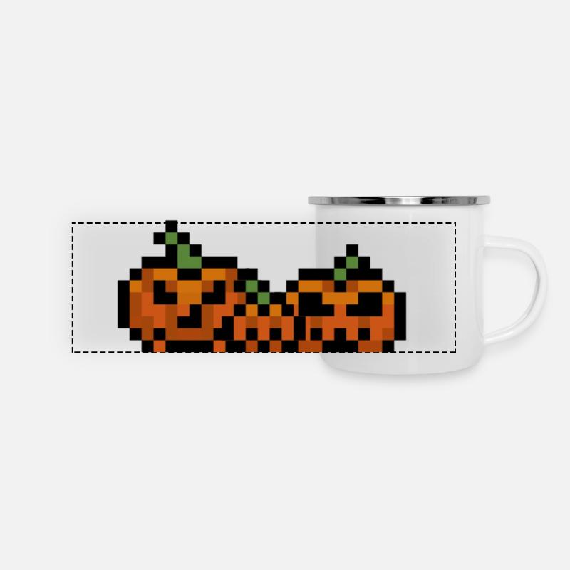 Pixel Pumpkin Retro 8Bit Design - Panoramic Camper Mug - white