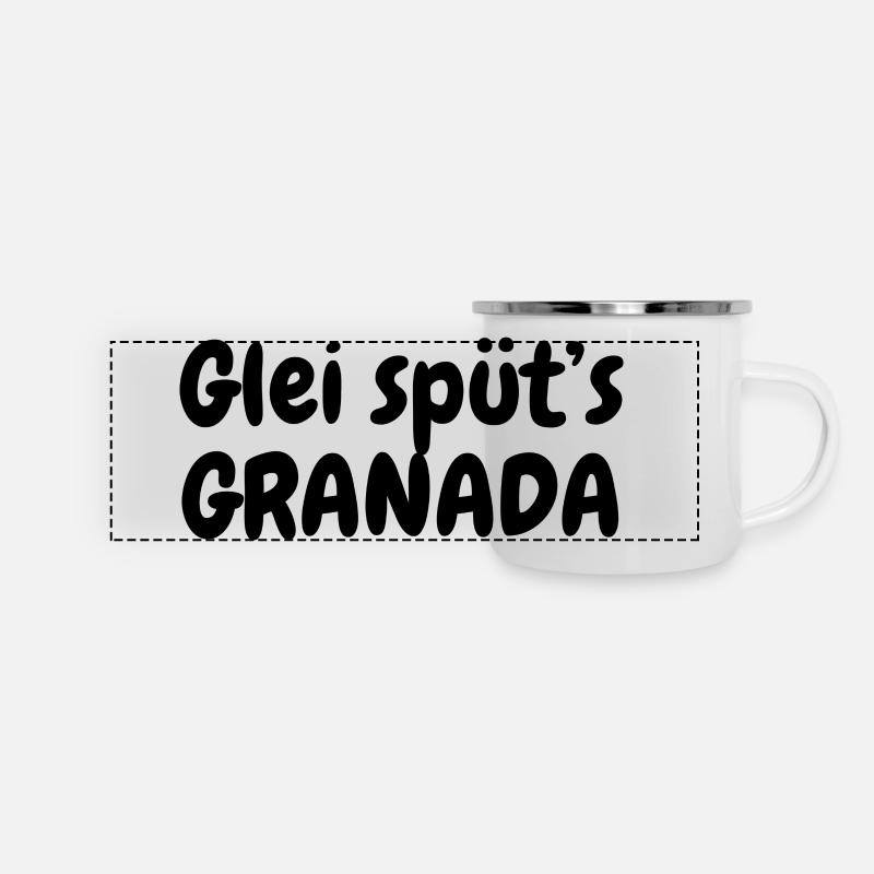 Glei spüts Granada - Panorama Emaille-Tasse - Weiß