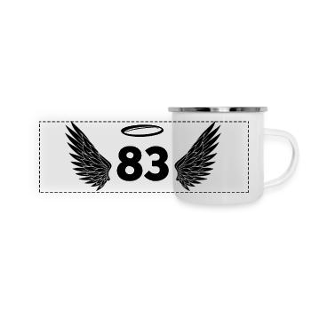 Number 83 Angel - 83rd Birthday Wings - Panoramic Camper Mug - white - Front