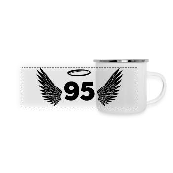 Number 95 Angel - 95th Birthday Wings - Panoramic Camper Mug - white - Front