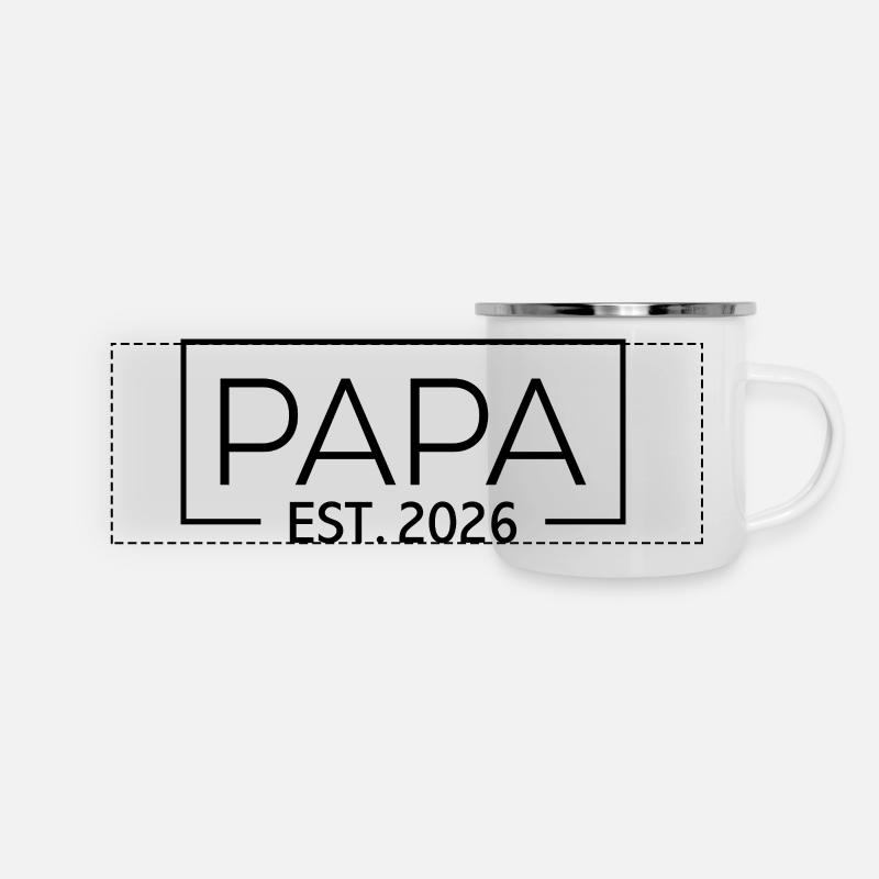 Papa Est. 2026 Father since 2026 Expectant Dad 2026 - Panoramic Camper Mug - white