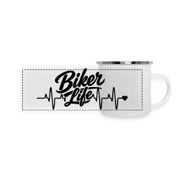 Biker heart rate - Panoramic Camper Mug - white - Front