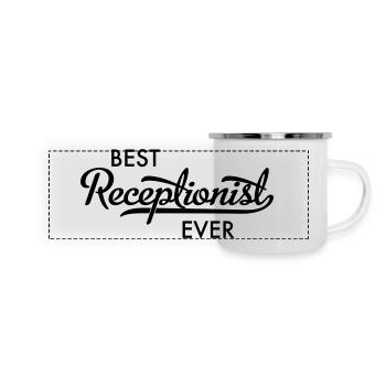 Rezpetionist - Panorama Emaille-Tasse - Weiß - Vorne