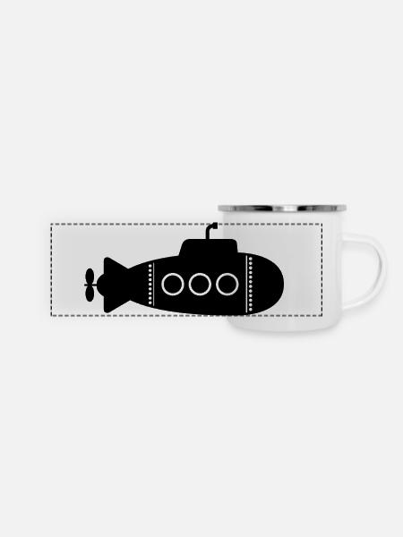 U-Boot - Panorama Emaille-Tasse - Weiß