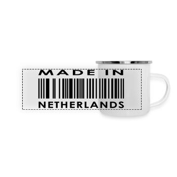 Made in Netherlands / Pays-Bas - Mug panoramique émaillé - blanc - Devant