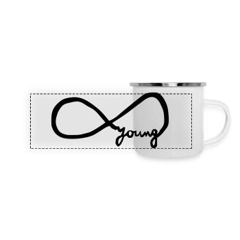 infinity_young - Panorama Emaille-Tasse - Weiß - Vorne