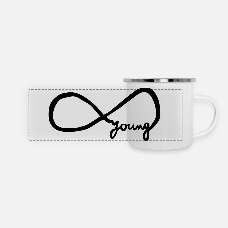 infinity_young - Panorama Emaille-Tasse - Weiß