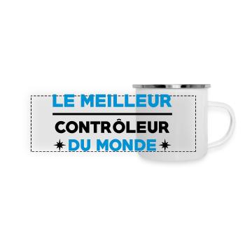 Contrôleur / Controleur / Bus / Transport - Mug panoramique émaillé - blanc - Devant
