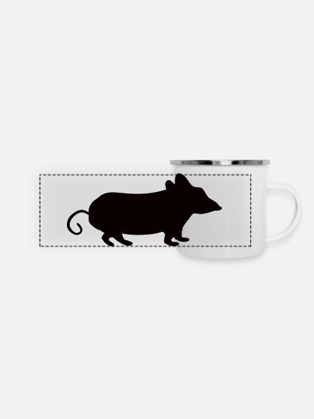 maus - Panorama Emaille-Tasse - Weiß