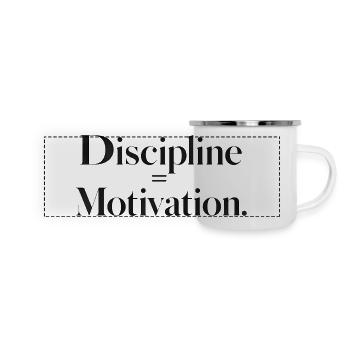 Discipline Motivation Typography - Panoramic Camper Mug - white - Front