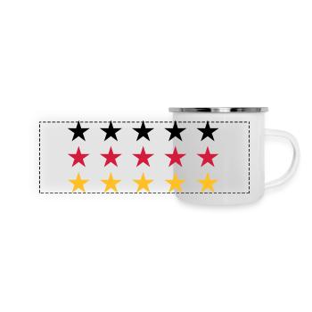 German Flag Stars Design - Panorama Emaille-Tasse - Weiß - Vorne