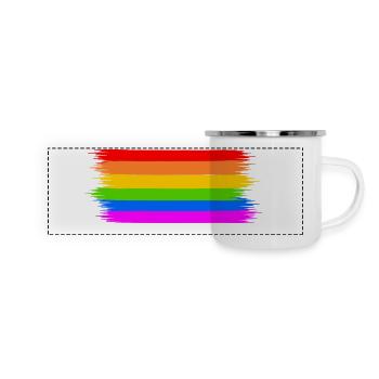 Regenbogen Regenbogenfahne - Panorama Emaille-Tasse - Weiß - Vorne