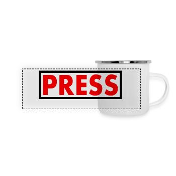 Press - Mug panoramique émaillé - blanc - Devant