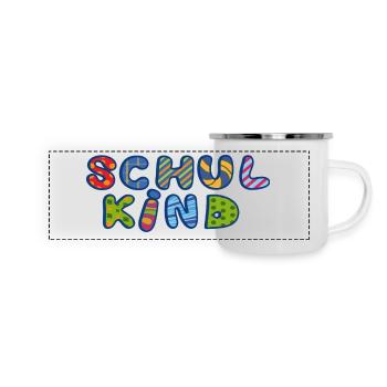 Schulkind - Panorama Emaille-Tasse - Weiß - Vorne