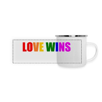 Love wins - Panorama Emaille-Tasse - Weiß - Vorne