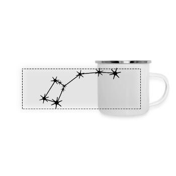 Sternbild Kleiner Bär / Wagen Konstellation - Panorama Emaille-Tasse - Weiß - Vorne