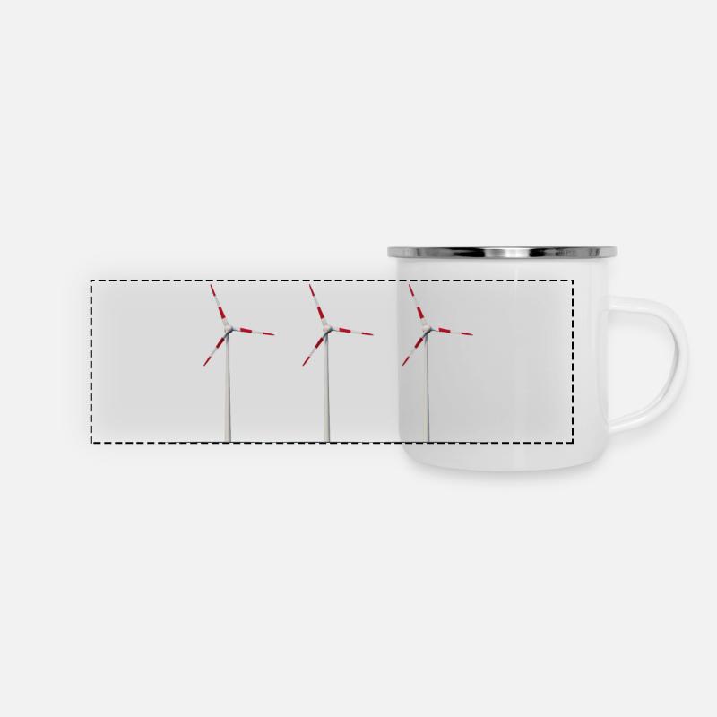 windrad - Panorama Emaille-Tasse - Weiß