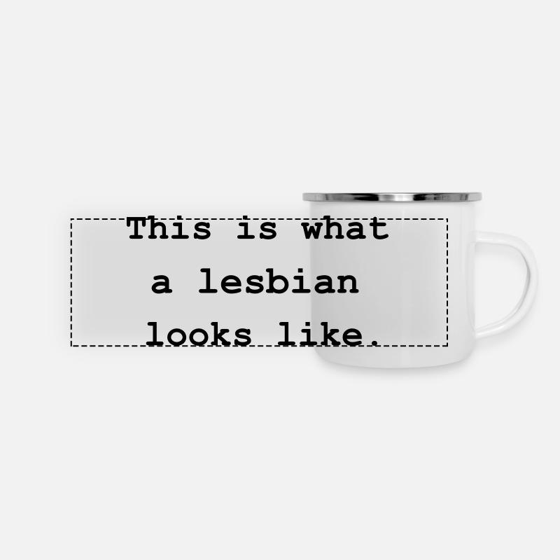 This is what a lesbian looks like. - Panoramic Camper Mug - white