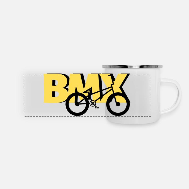 Maillot de cascade BMX – Yellow Edition - Mug panoramique émaillé - blanc